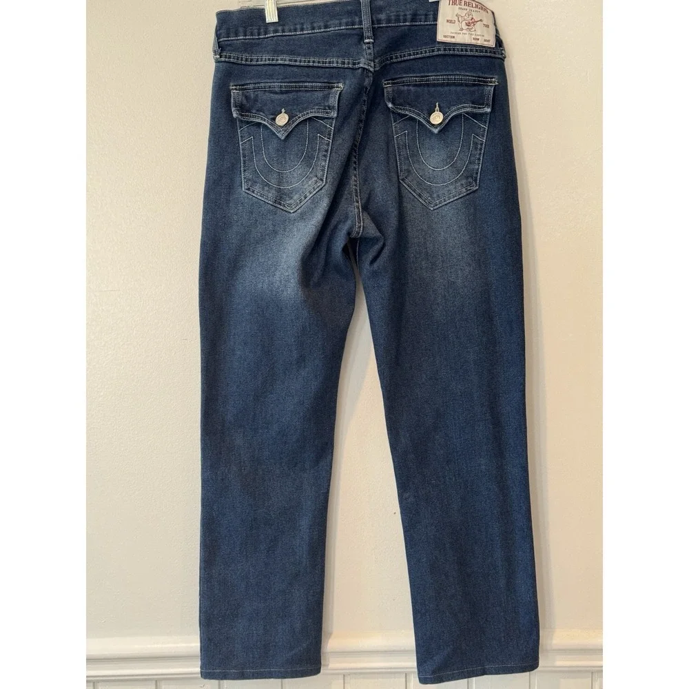 True Religion Ricky Flap Straight‎ Leg Jeans 31 Blue Denim Y2K Men's Classic